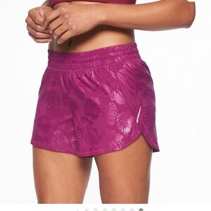 Athleta Racer Run Tropical Print Shorts Sz M EUC